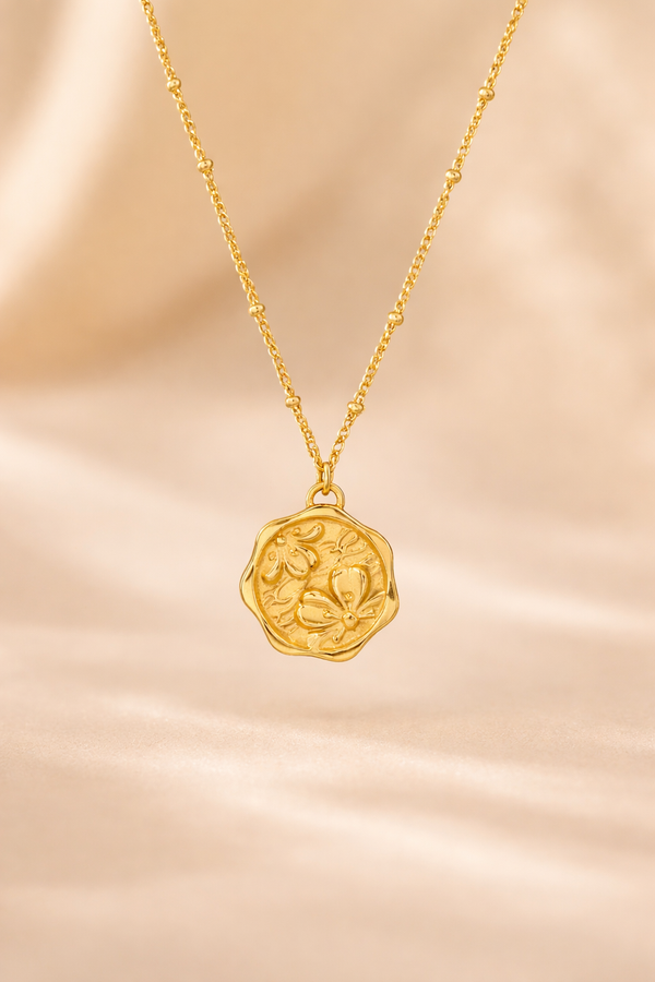 Plum Medallion Necklace